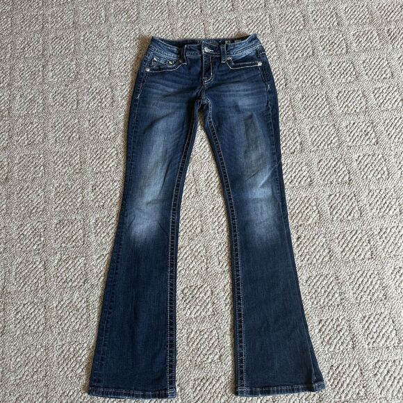 Womens MISS ME Standard Boot Embellished Bootcut Jean Sz 27 X 33.5" - Picture 1 of 5